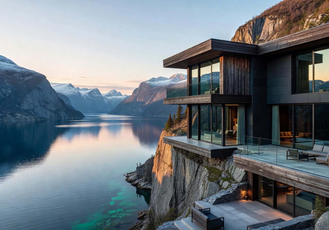 Nordic luxury resort terms page background