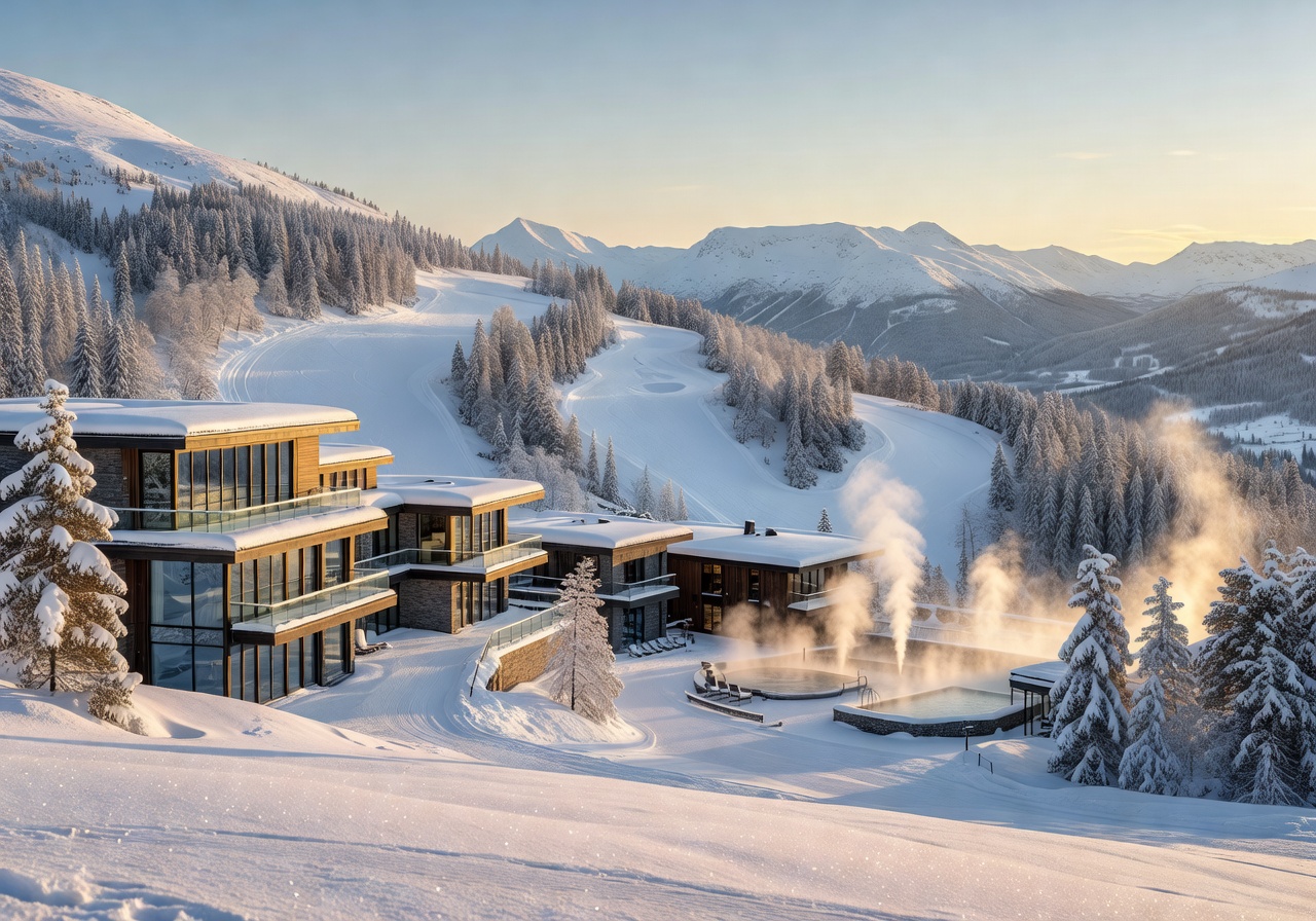 Norefjell Ski and Spa luxury mountain resort with snow