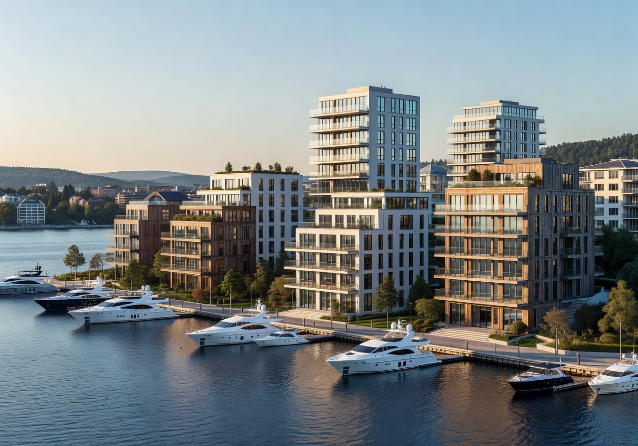 Oslo waterfront luxury skyline view